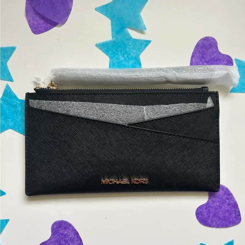 Michael Kors Jet Set Travel Multifunction Wristlet - Black, Leather